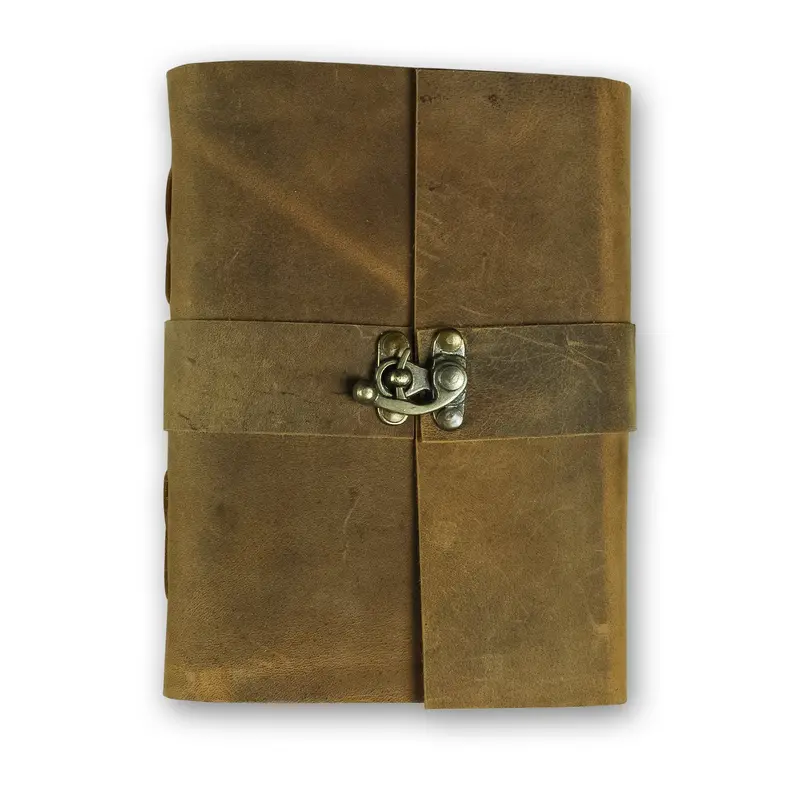 Brown Leather Journal With Top Zip Closure – Premium Writing Companion 1
