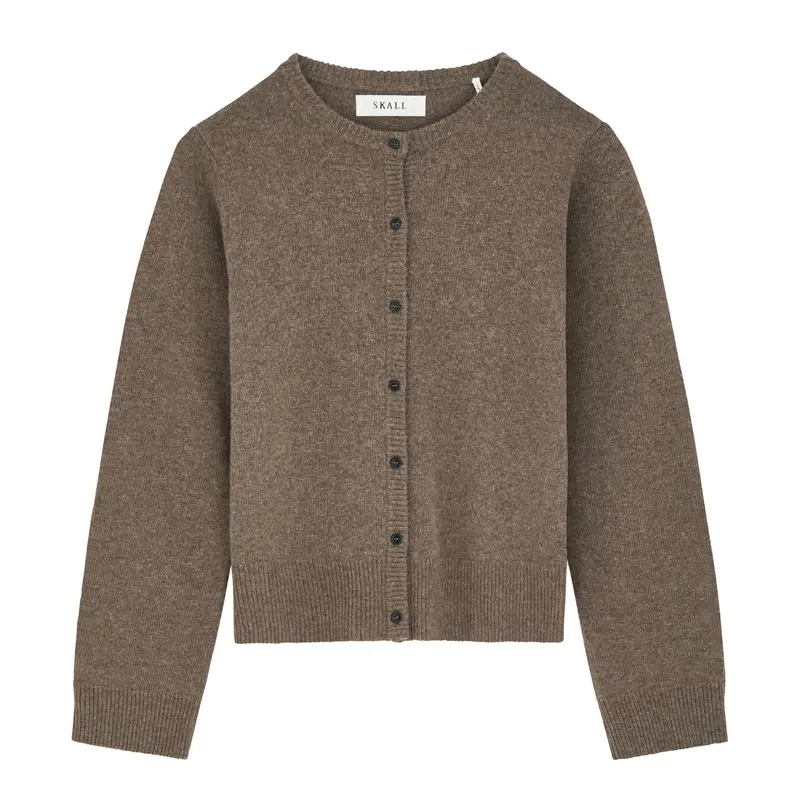 Brown Mélange Textured Cardigan By Senna 1
