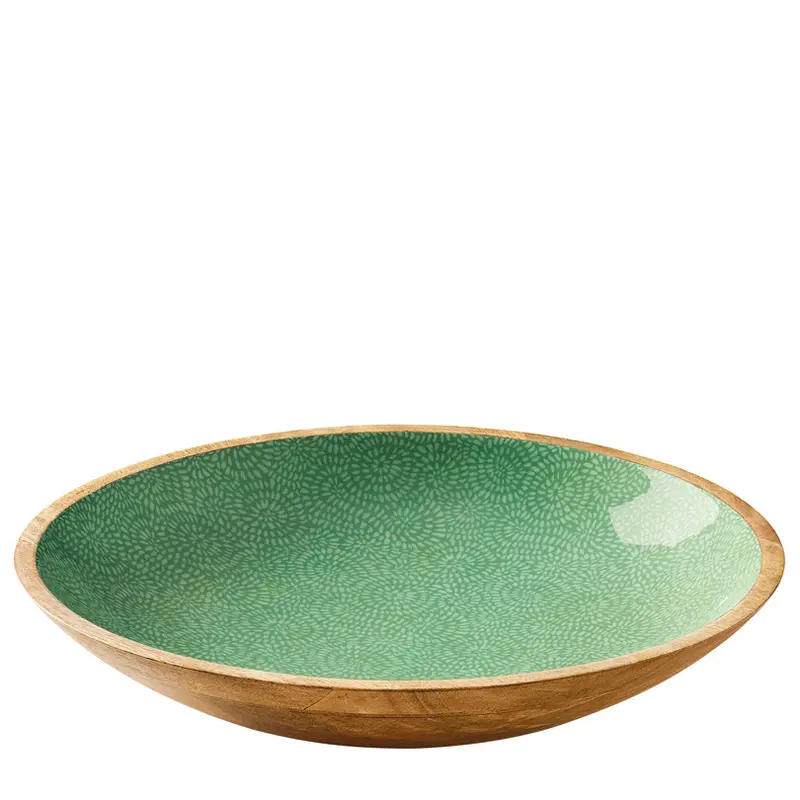 Brush Green Round Fruit Bowl – 35 Cm Diameter × 6 Cm Height 1