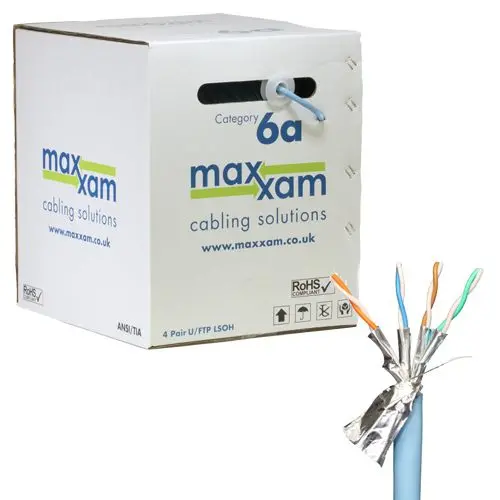 Cablenet 305M Ice Blue Cat6A F/Ftp Lsoh Cable (23Awg Solid, Cpr B2Ca Rated) 1