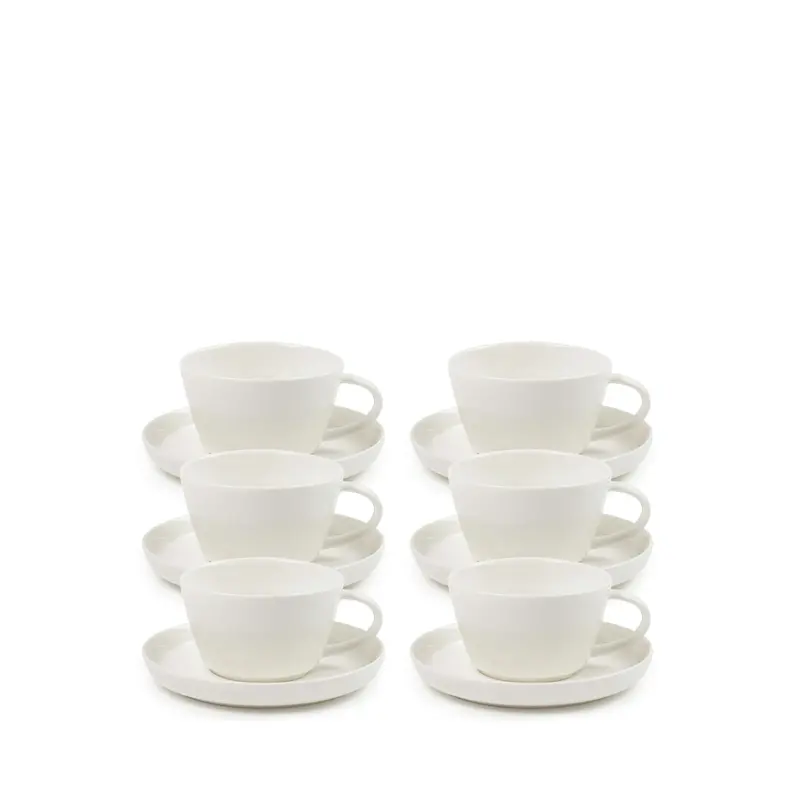 Canteen Stackable Tea Cups & Saucers (270Ml) – 6-Pack 1