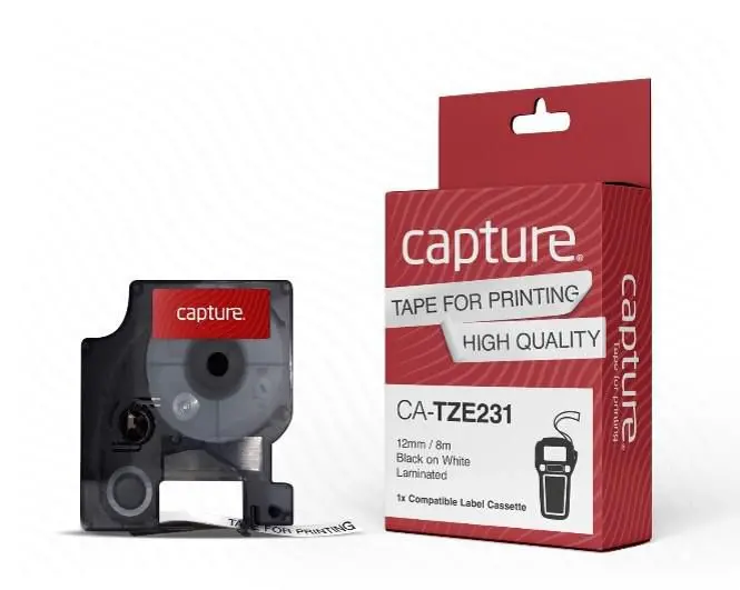 Capture D1 12Mm × 3.0M White-On-Red Label Tape – Designed For D1 Label Makers 1