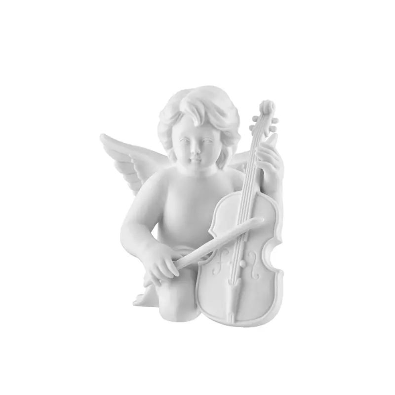 Cello-Playing Angel Ornament – Detailed Porcelain Figurine (9 × 9 × 9.5 Cm) 1