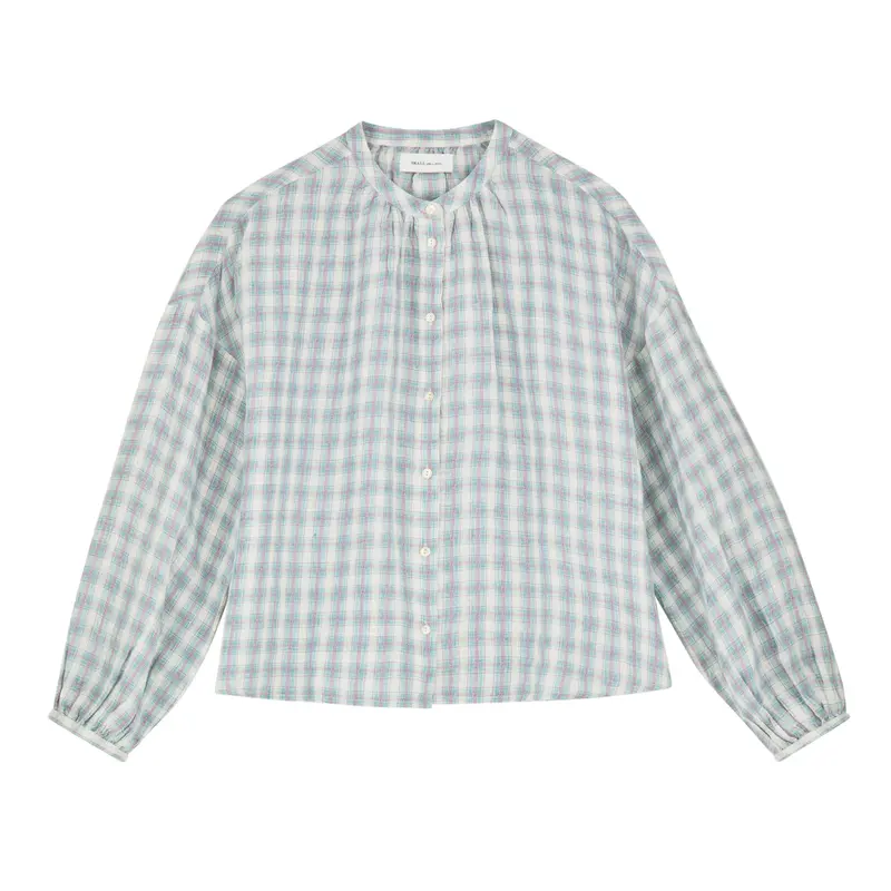 Cilla Plaid Shirt In Purple And Blue 1