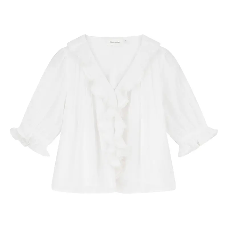 Clea Draped Blouse In Bright Optic White 1