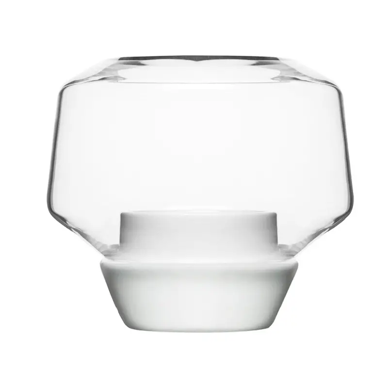Clear Glass And Stoneware Candle Holder – 10 X 9 Cm 1