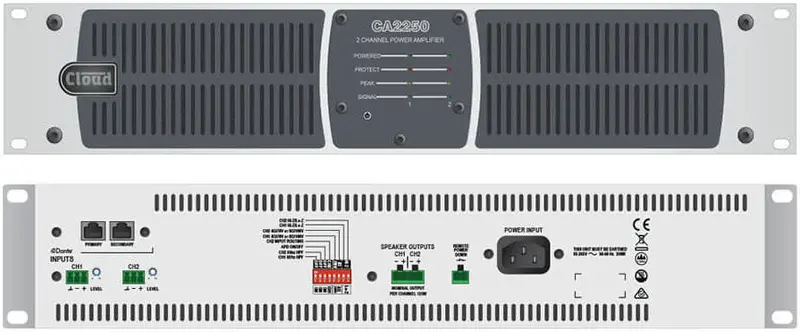 Cloud Electronics Ca2250Ek – Dual-Channel 250W Digital Amplifier Supporting 4Ω, 8Ω, 70V & 100V Outputs 1