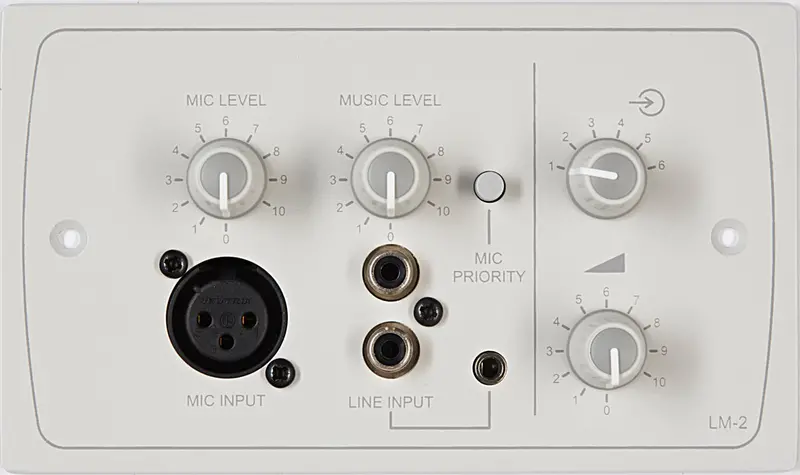 Cloud Electronics Lm-2B/W – Dual-Input Line/Mic/Remote Active Wall Plate 1