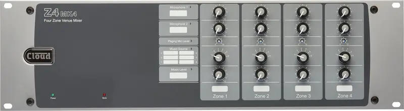 Cloud Electronics Z4Mk4Ek – 4-Zone Audio Mixer For Commercial And Residential Installations 1