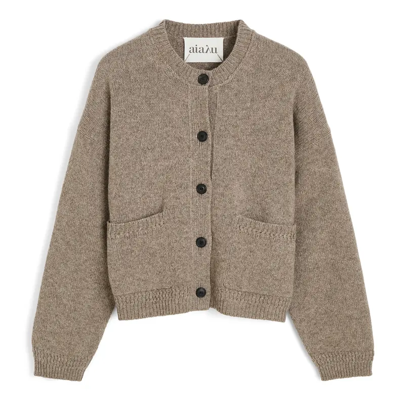 Cobe I Open-Front Cardigan In Pure Soil Beige 1