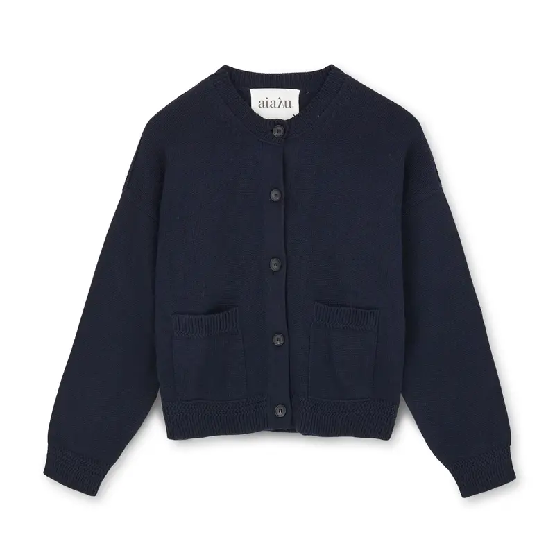Cobe Navy Cotton Lightweight Cardigan 1
