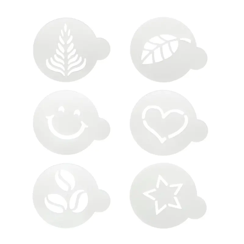 Coffee Culture Cappuccino & Muffin Stencil Kit – 6-Piece Assortment (Ø10 Cm) 1