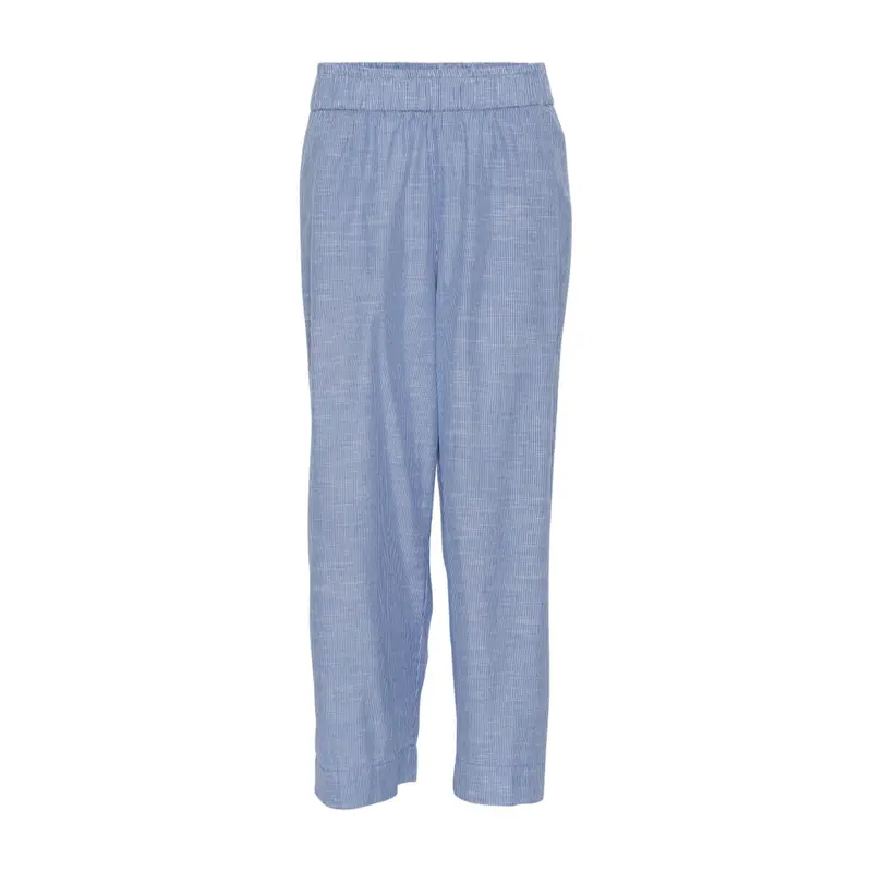 Copenhagen Wide-Leg Trousers In Medium Blue Stripe 1