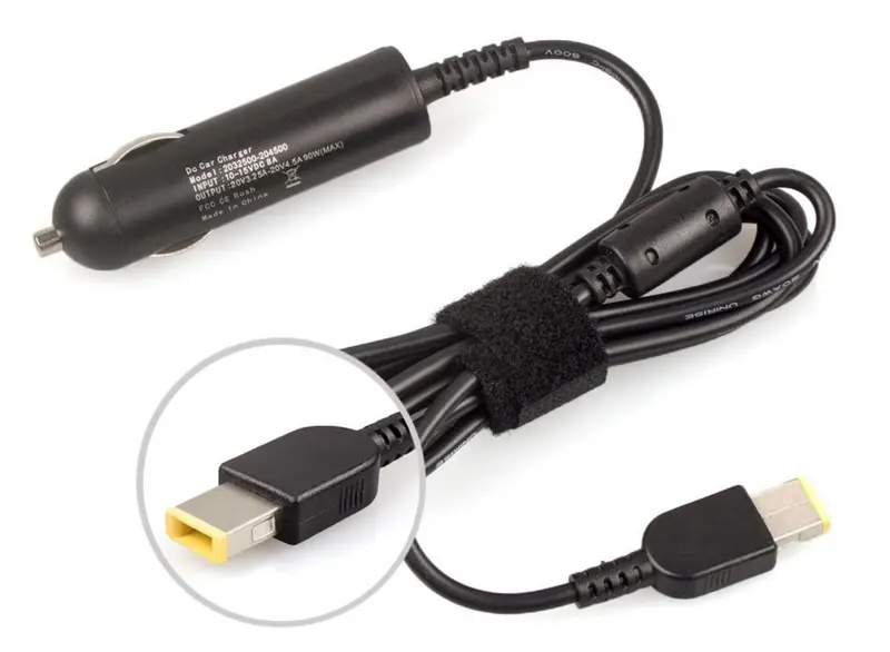 Coreparts 65W Lenovo Car Charger With 20V Square Plug Adapter 1
