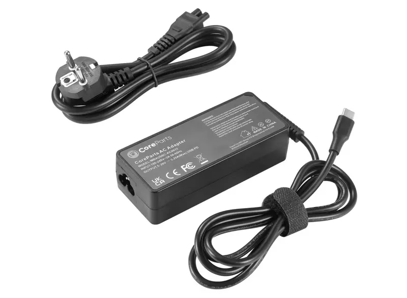 Coreparts 65W Usb-C Pd 3.0 Charger – Fast Charging, Includes Eu Power Cord 1