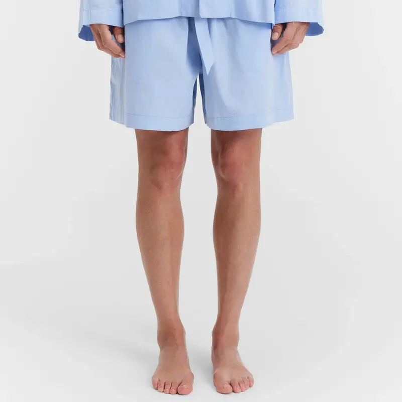 Cotton Poplin Short Pants In Shirt Blue 1