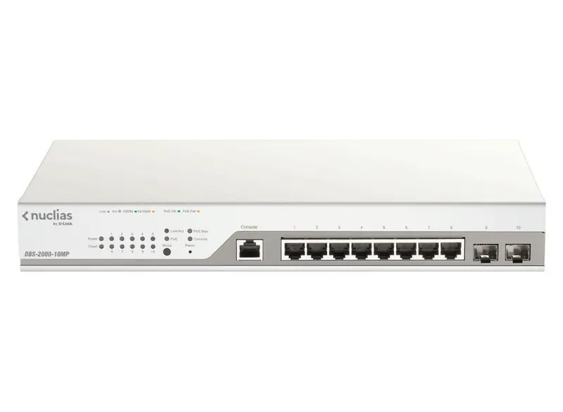 D-Link Dbs-2000-10Mp/E Nuclias Cloud-Managed 10-Port Gigabit Poe+ Switch 1