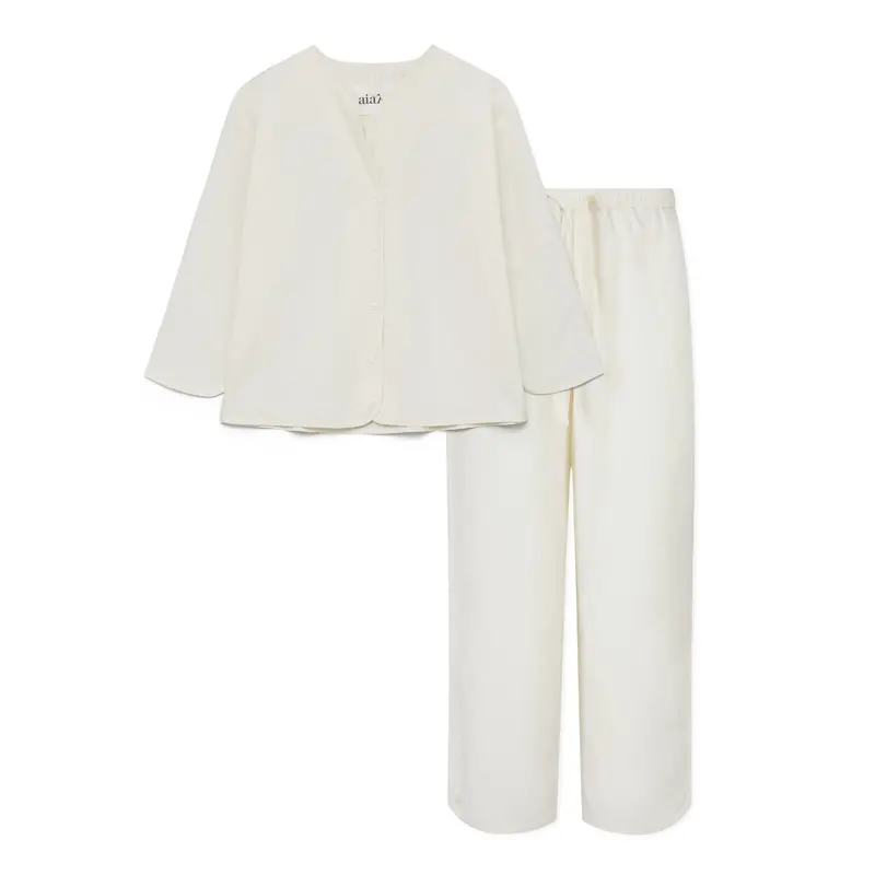 Ecru Poplin Pyjama Set 1