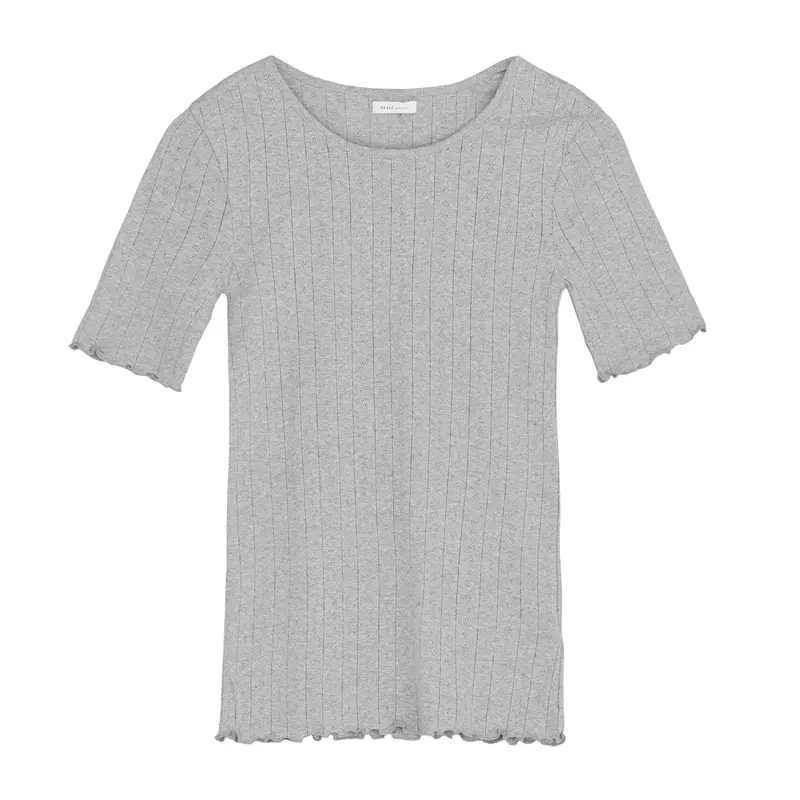 Edie Grey Melange Soft-Touch T-Shirt 1