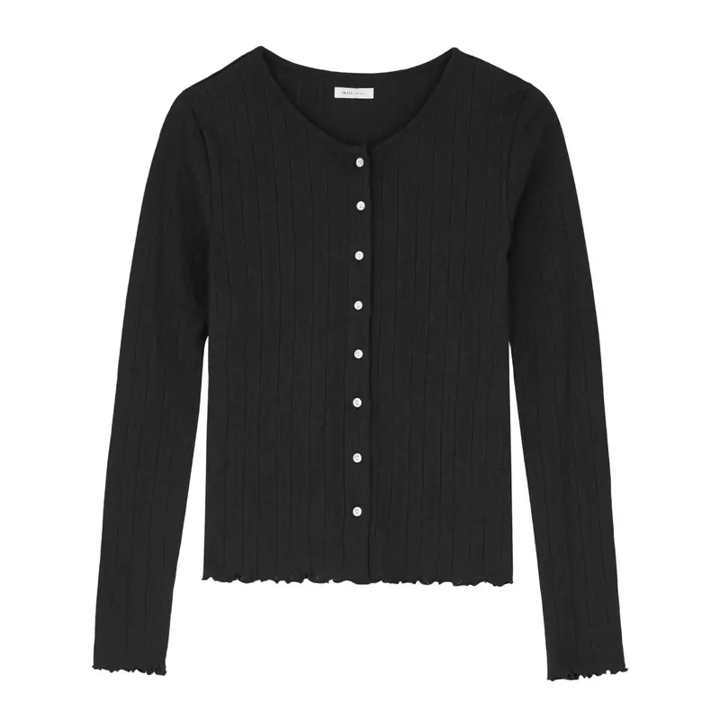 Edie Lightweight Knit Cardigan In Black 1