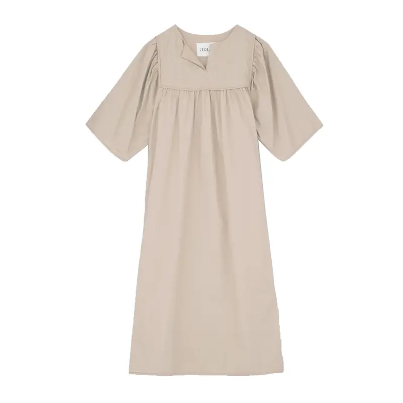 Enola Midi Dress In Dried Herb Green – Flowy Linen-Blend Design 1