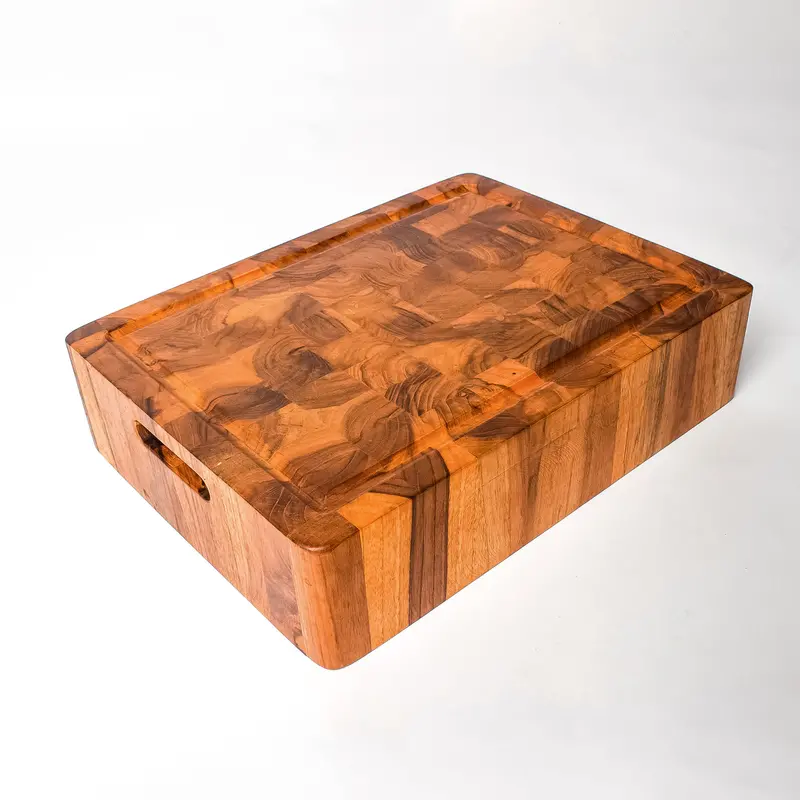 Extra-Thick Teak End Grain Cutting Board | Premium Butcher Block For Heavy-Duty Use 1