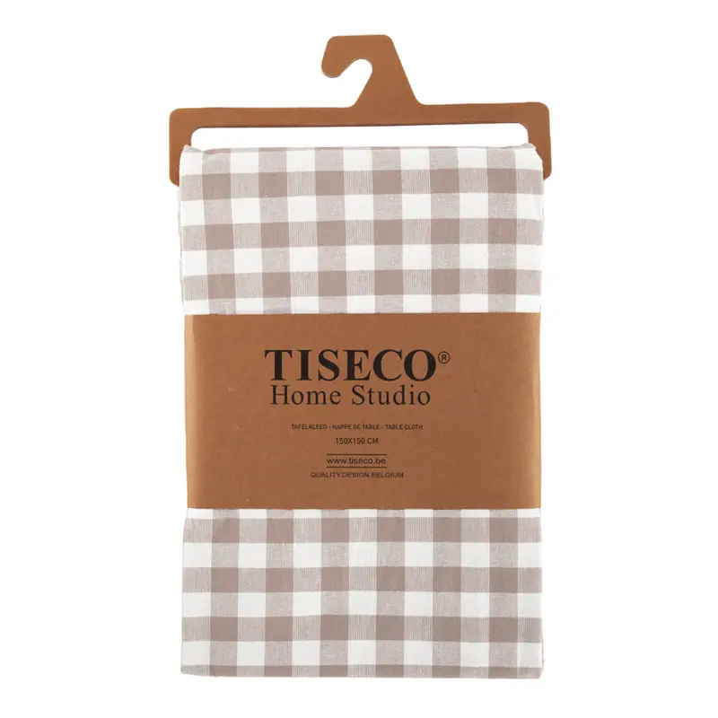 Gingham Square Tablecloth – Stylish 150×150 Cm Cotton Blend Dining Essential 1