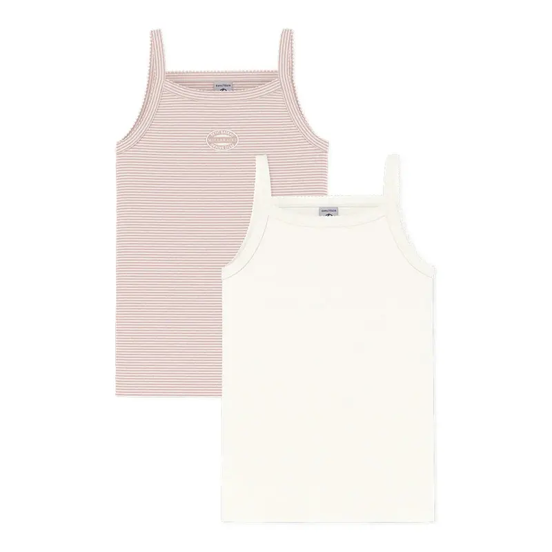 Girls' Solid & Light Pink Stripe Underwear Pack (2-Pack) 1