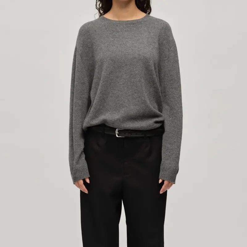 Heather Grey Oversized Cashmere Sweater 1