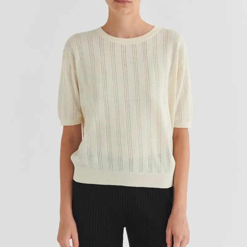 High-Twist Cotton Tee In Natural Ecru 1