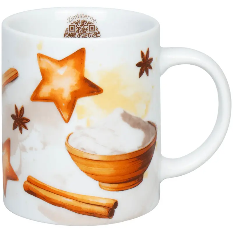 Holiday-Themed Ceramic Mug – Weihnachtsbäckerei Cinnamon Star Design – 300 Ml, 8 Cm Diameter × 9.5 Cm Height 1