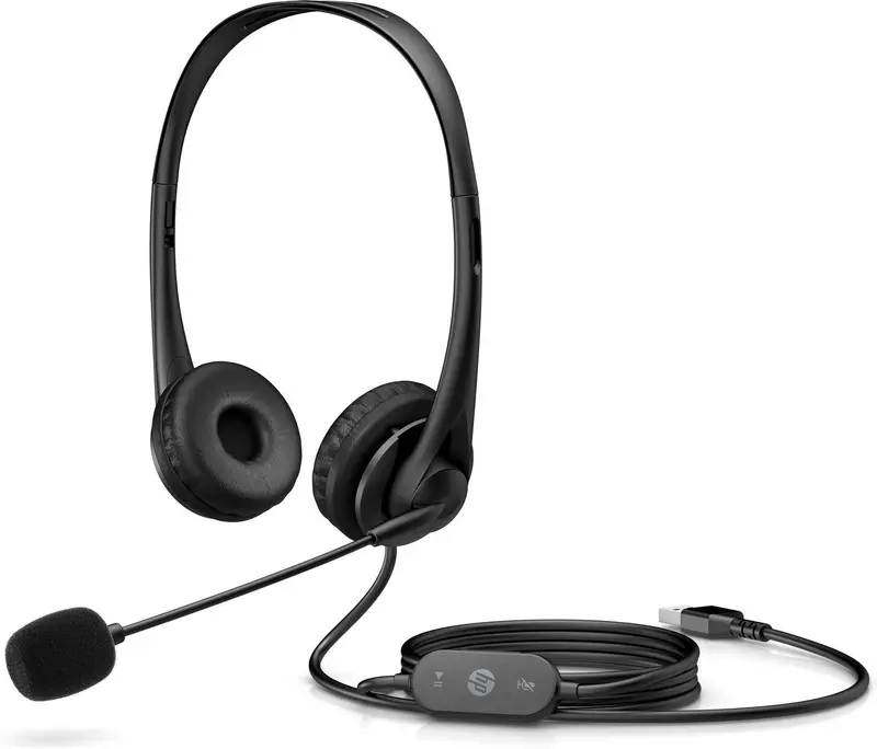 Hp 428H5Aa Stereo Usb G2 Wired Office Headset – Black Over-The-Head Design For Call Centers 1
