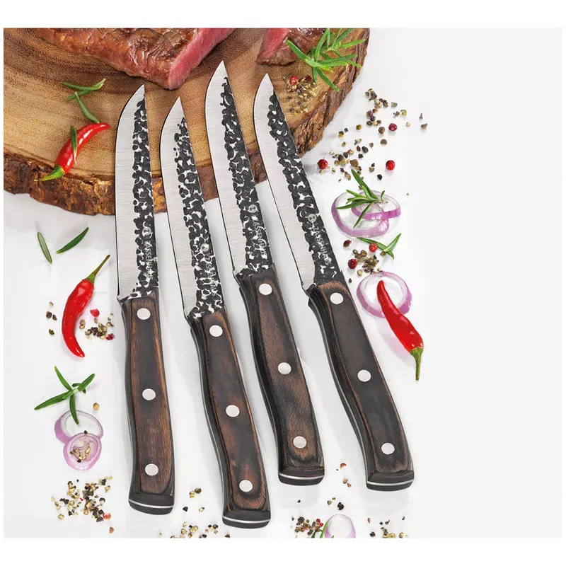 Hunter Steak Knife Set – 4-Piece Wooden Boxed Collection, 13–25 Cm Blades 1
