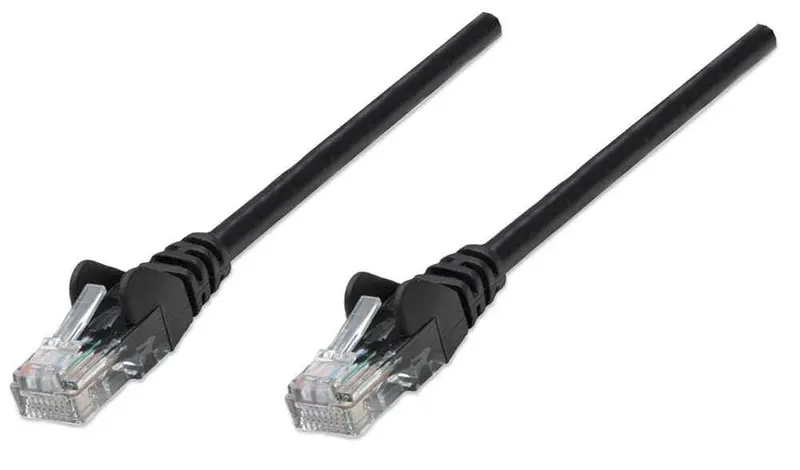 Intellinet 0.5M Black Cat5E Cca Patch Cable — Compact U/Utp Rj45 Network Link 1