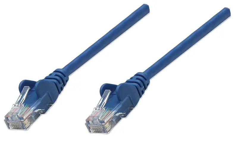 Intellinet 0.5M Blue Cat5E Cca Patch Cable — Pvc Jacketed Rj45 Ethernet Cord 1