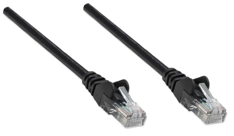 Intellinet 3M Black Cat5E Cca Patch Cable — Pvc-Jacketed Rj45 Network Cord 1