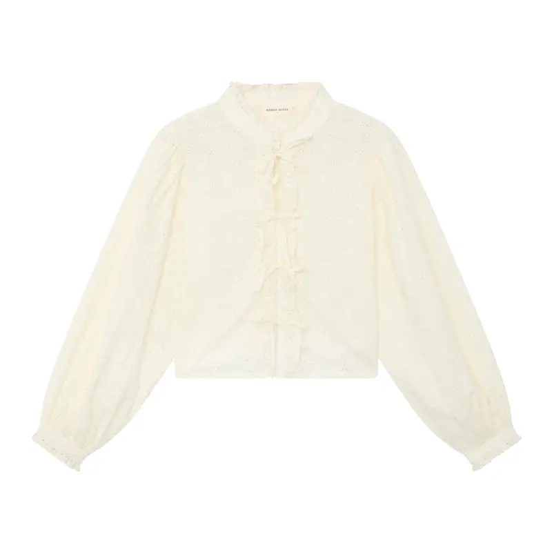 Irene Minimalist Blouse In Chalk 1