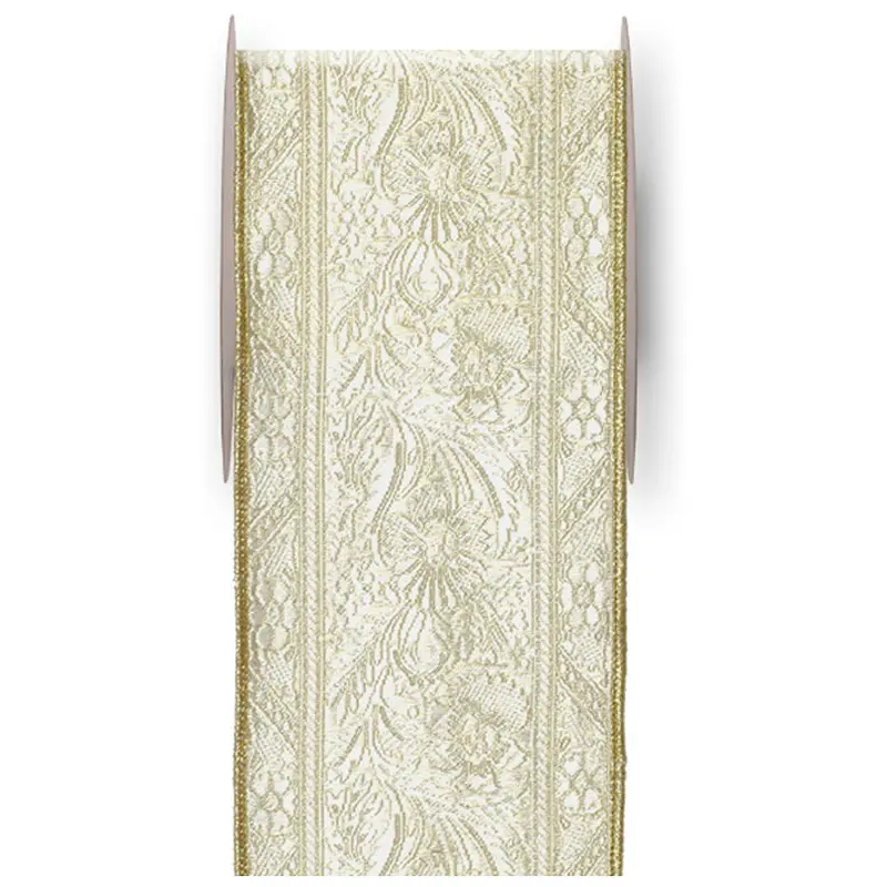 Ivory And Gold Gift Ribbon – 450X10 Cm 1