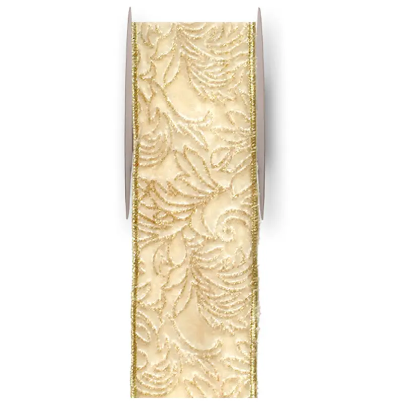 Ivory And Gold Wide Ribbon – 900X7 Cm 1