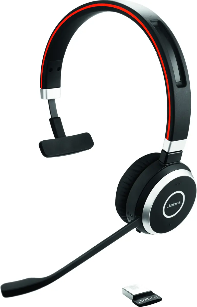 Jabra Evolve 65 Wireless Mono Over-The-Head Headset – Bluetooth, Noise-Cancelling, Model 6593-839-409 1