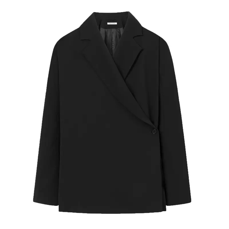 Josetta Crepe Georgette Blazer In Jet Black 1