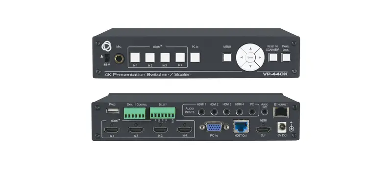 Kramer Vp-440X – 4K Hdr Presentation Switcher And Scaler With Dual Hdmi And Hdbaset Outputs 1