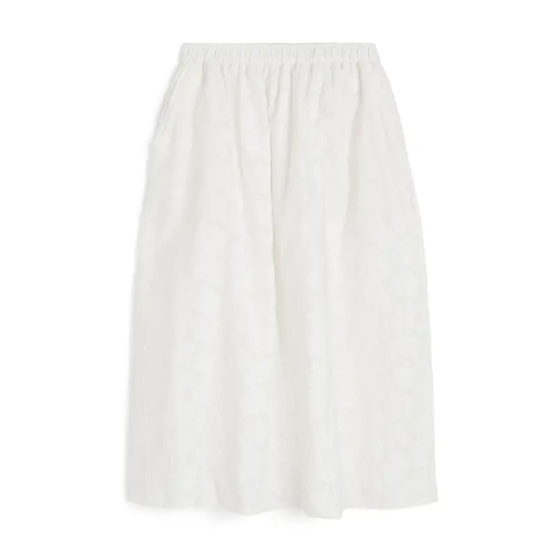 Laceflower A-Line Skirt In White 1