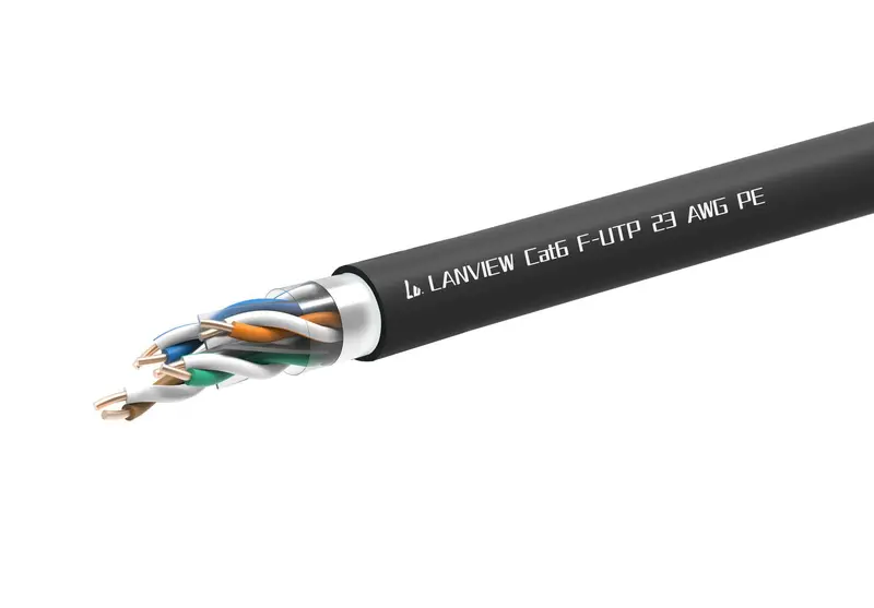 Lanview Lvn-Cat6Pe-Futp-305M 305M Outdoor Cat6 F/Utp Cable (23Awg Pe Jacket, Black) 1