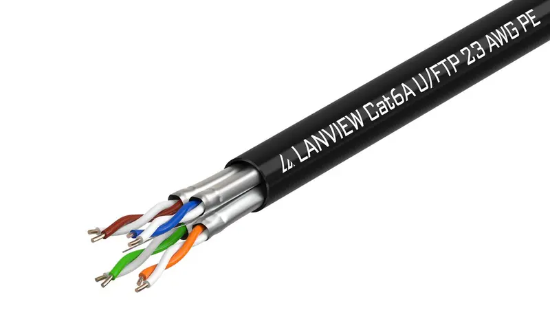Lanview Lvn122445 500M Outdoor Cat6A U/Ftp Cable (23Awg Pe Jacket, Black) 1