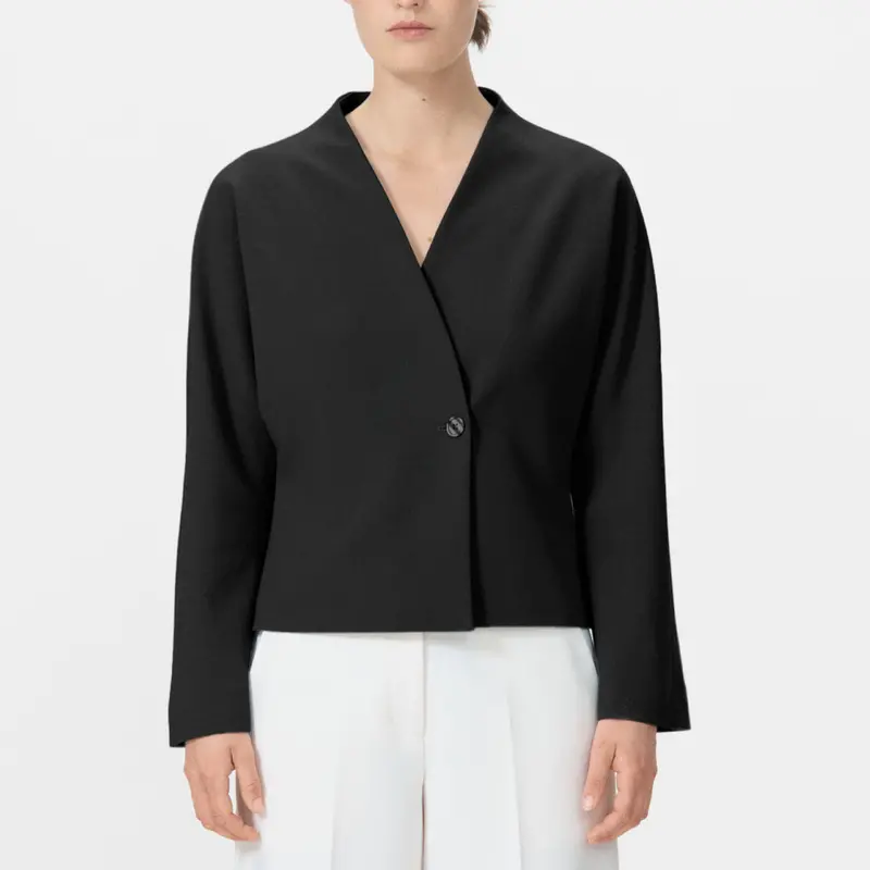 Lara Classic Blouse In Black Cotton 1