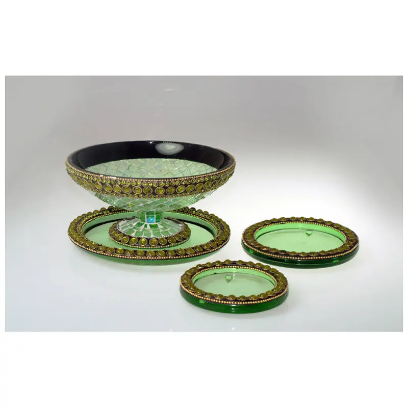 Large Green Candle Plate – 19 Cm Diameter 1