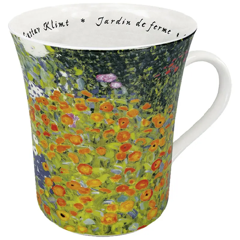 Les Fleurs Klimt Ceramic Mug – Artistic Coffee Cup 1
