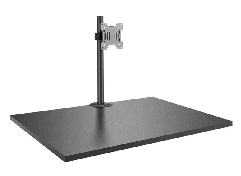 Lindy Compact Single-Monitor Desk Mount With Pole & Clamp – Supports 17" To 28" Displays (Model 40656) 1