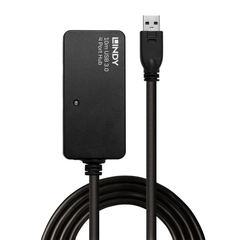 Lindy Pro-Grade Usb 3.0 Active Extension Hub — 10M Range, 4-Port | Model 43159 1